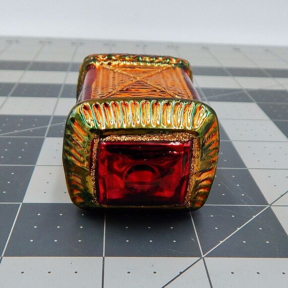 Krebs Grandmother Clock Glass Ornament Germany Pendulum Glitter 3.25 Inch - Picture 5 of 8